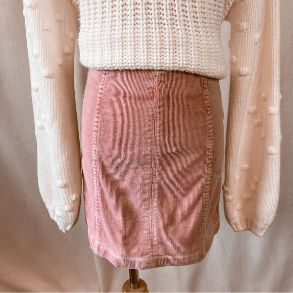 Newbury Kustom — Pink Corduroy Mini Skirt - Picture 3 of 3